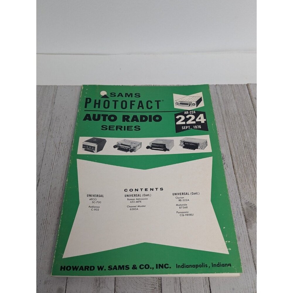 Original Sams PhotoFact Auto Radio Series Book AR-224 September 1976